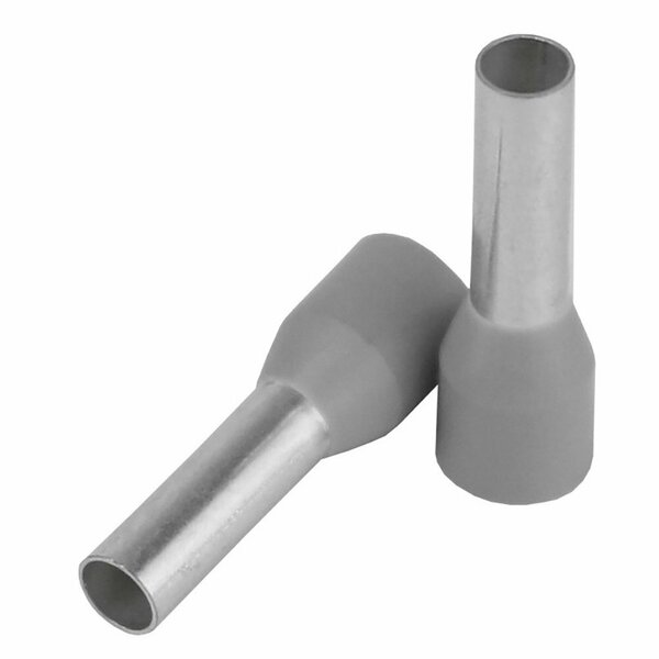 Pacer Group Pacer Grey 12 AWG Wire Ferrule - 10mm Length - 25 Pack TFRL12-10MM-25